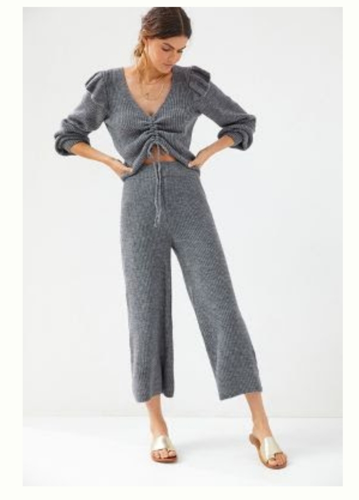 Daily Practice by Anthropologie Ruffled Knit Lounge Set Size XL